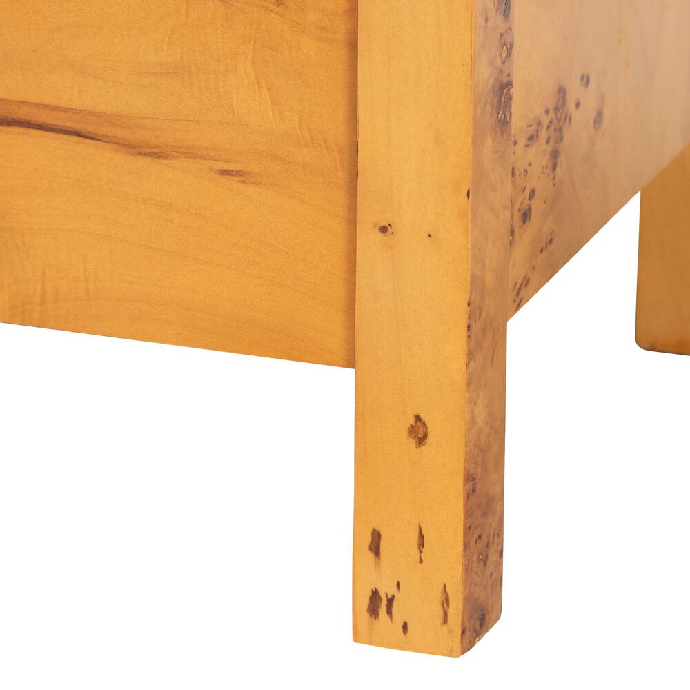 Baxton Studio Azmi 2-Drawer Nightstand in Light Mappa Burl, , large