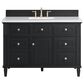 James Martin Vanities Lorelai 48" Single Vanity in Black Onyx with 3 cm White Zeus Quartz Top, , large