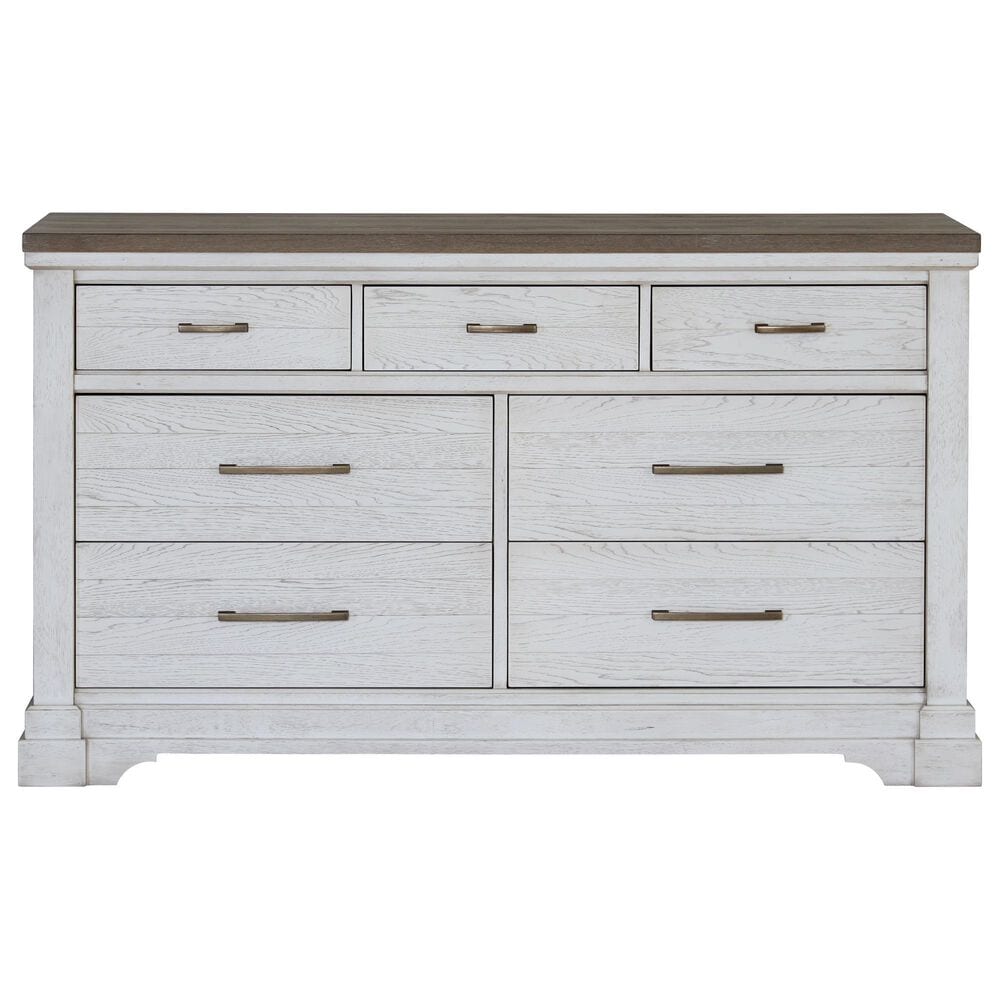 Sasha Lee Queen Storage Bed with Dresser Chest and 2 Nightstands in 2 Tone Hickory, , large