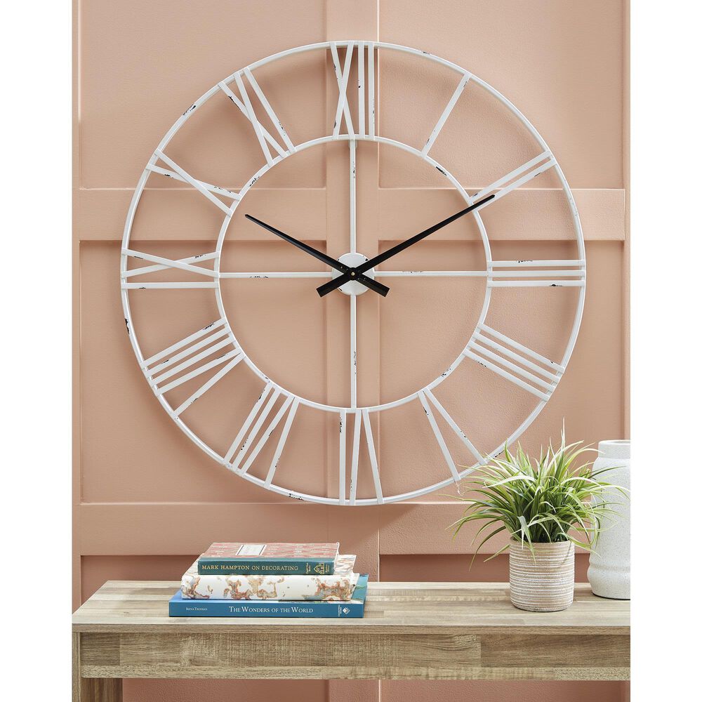 Signature Design by Ashley Paquita Wall Clock in Antique White, , large