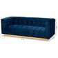Baxton Studio Loreto Stationary Sofa in Navy Blue Velvet, , large