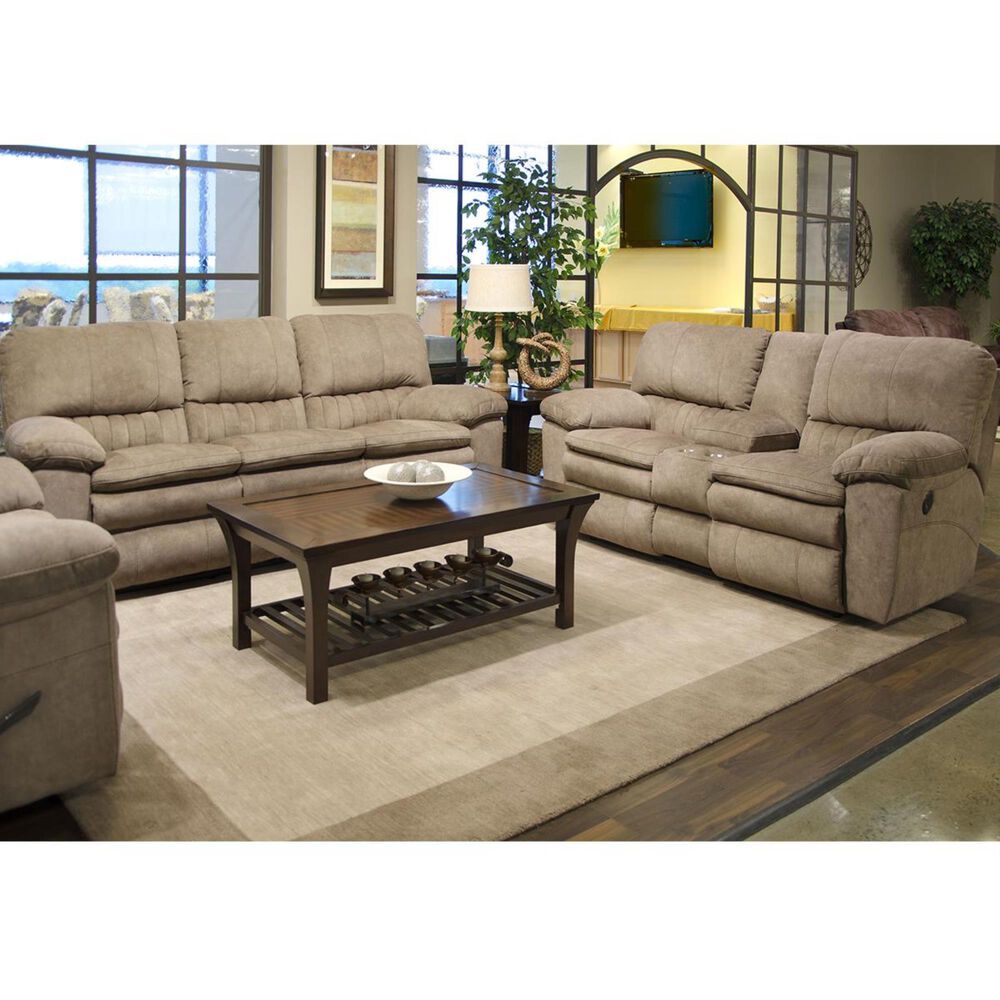 Catnapper Reyes Power Lay Flat Reclining Console Loveseat in Portabella, , large