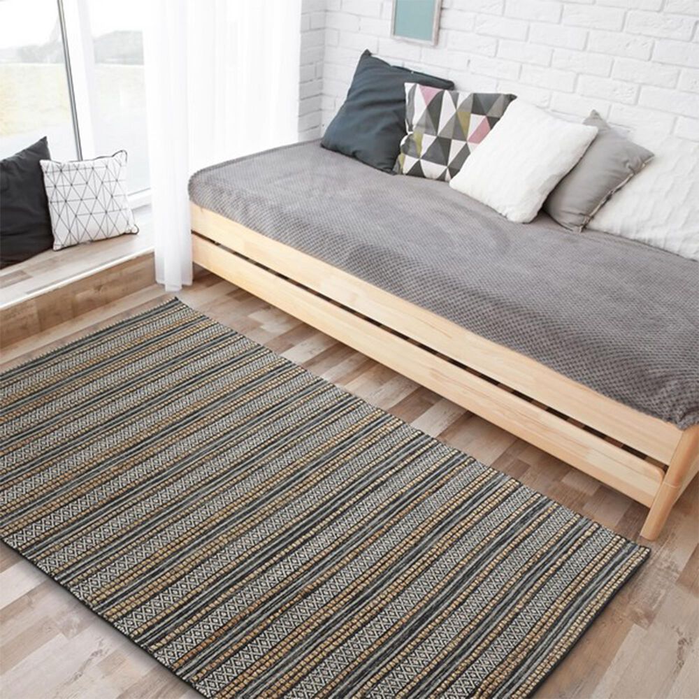 L&amp;R Resources Earth 7&#39;9&quot; x 9&#39;9&quot; Black, White and Tan Area Rug, , large