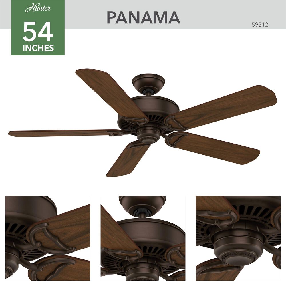 Hunter Panama 54&quot; Ceiling Fan in Brushed Cocoa, , large