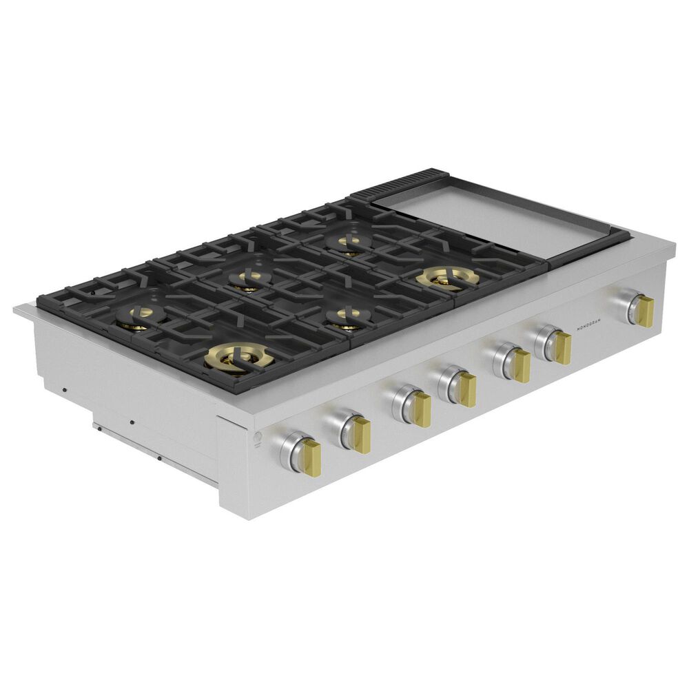 Monogram 48&quot; Professional Gas Rangetop with 6 Burners and Griddle in Stainless Steel, , large