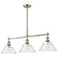 Golden Lighting Orwell 3-Light Linear Pendant with Clear Glass Shade in Aged Brass, , large