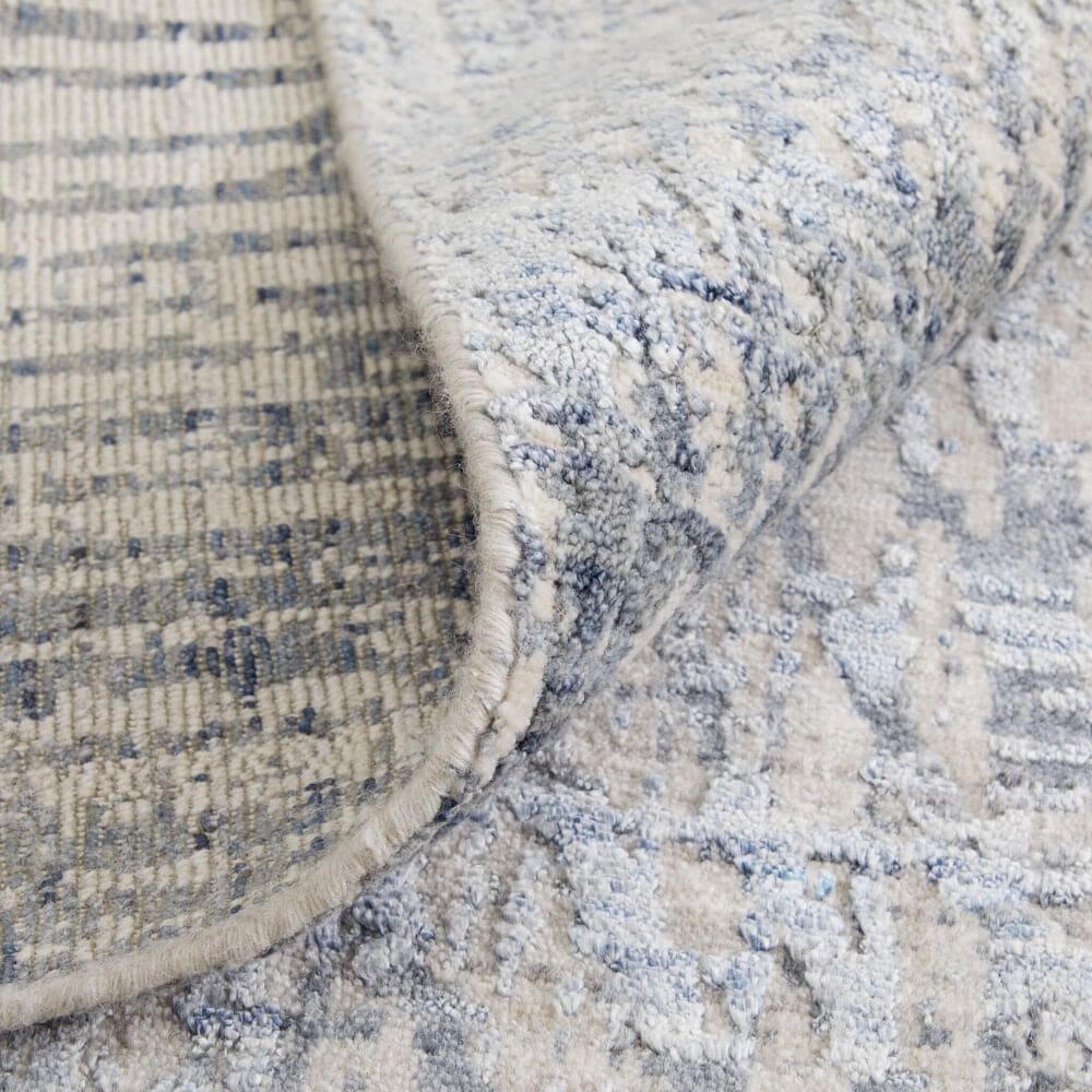 Feizy Eastfield Abstract 2&#39;6&quot; x 12&#39; Blue and Beige Runner, , large