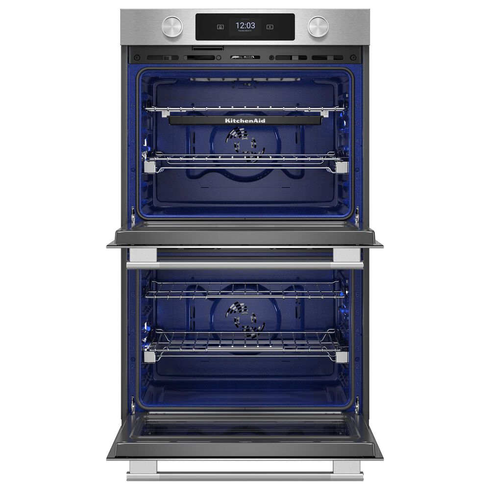 KitchenAid 30" Smart Double Wall Oven with Assisted Cook Cycles in PrintShield Stainless, , large