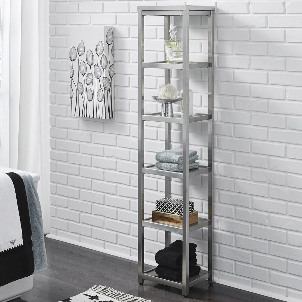 Homestyles Bold 6-Tier Bath Shelf in Stainless Steel, , large