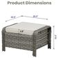 Sunwell Garden Patio Wicker Ottoman in Beige (Set of 2), , large