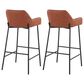 LumiSource Daniella Bar Stool with Camel Upholstery in Black (Set of 2), , large
