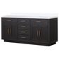 Lexora Home Abbey 72" Double Bathroom Vanity in Black Oak with 2 cm White Cultured Marble Top and Rectangular Sinks, , large