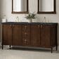 James Martin Kinnsden 72" Double Bathroom Vanity in Sable Oak with 3 cm Charcoal Soapstone Silestone Top and Rectangular Sinks, , large