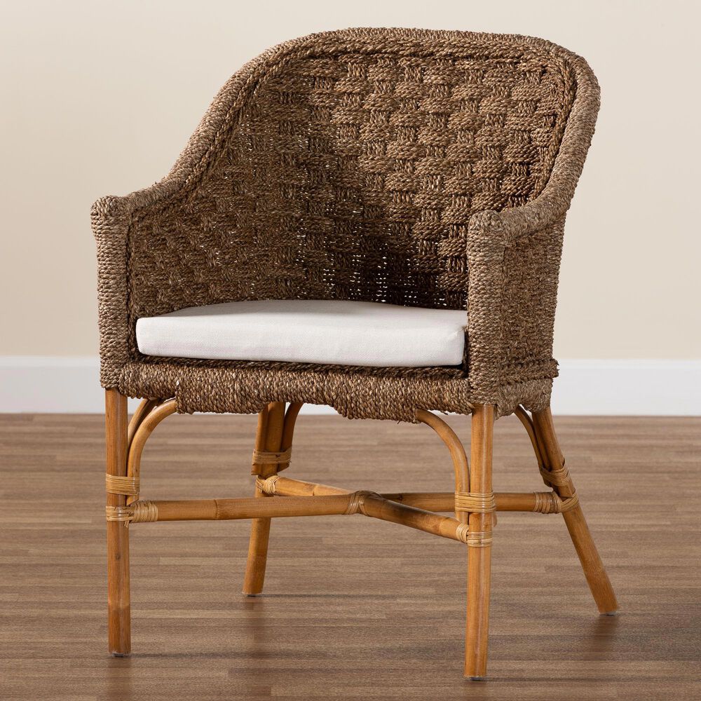 Baxton Studio Luis Arm Chair in Natural, , large