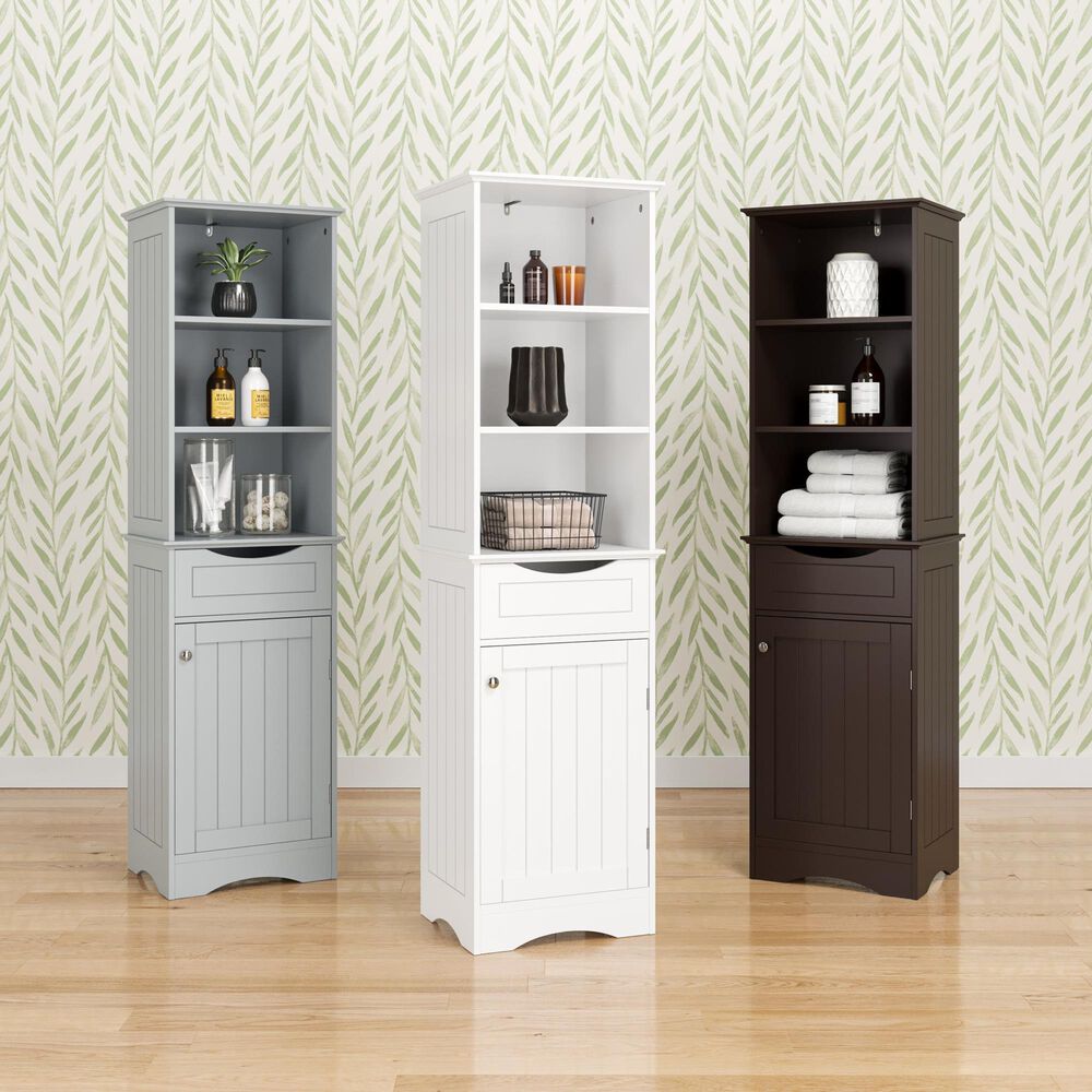 RiverRidge Home Ashland 1-Door Tall Cabinet in White, , large