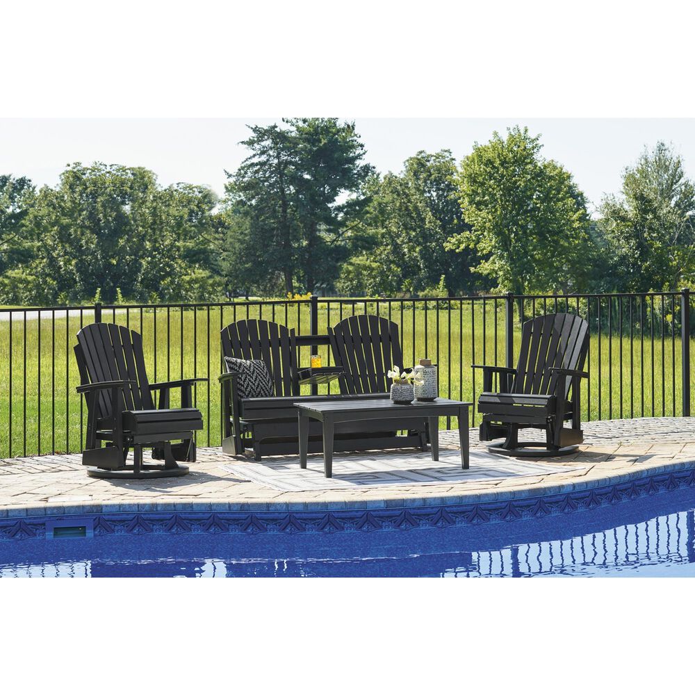 Ashley Hyland Wave Patio Rectangular Coffee Table in Black, , large