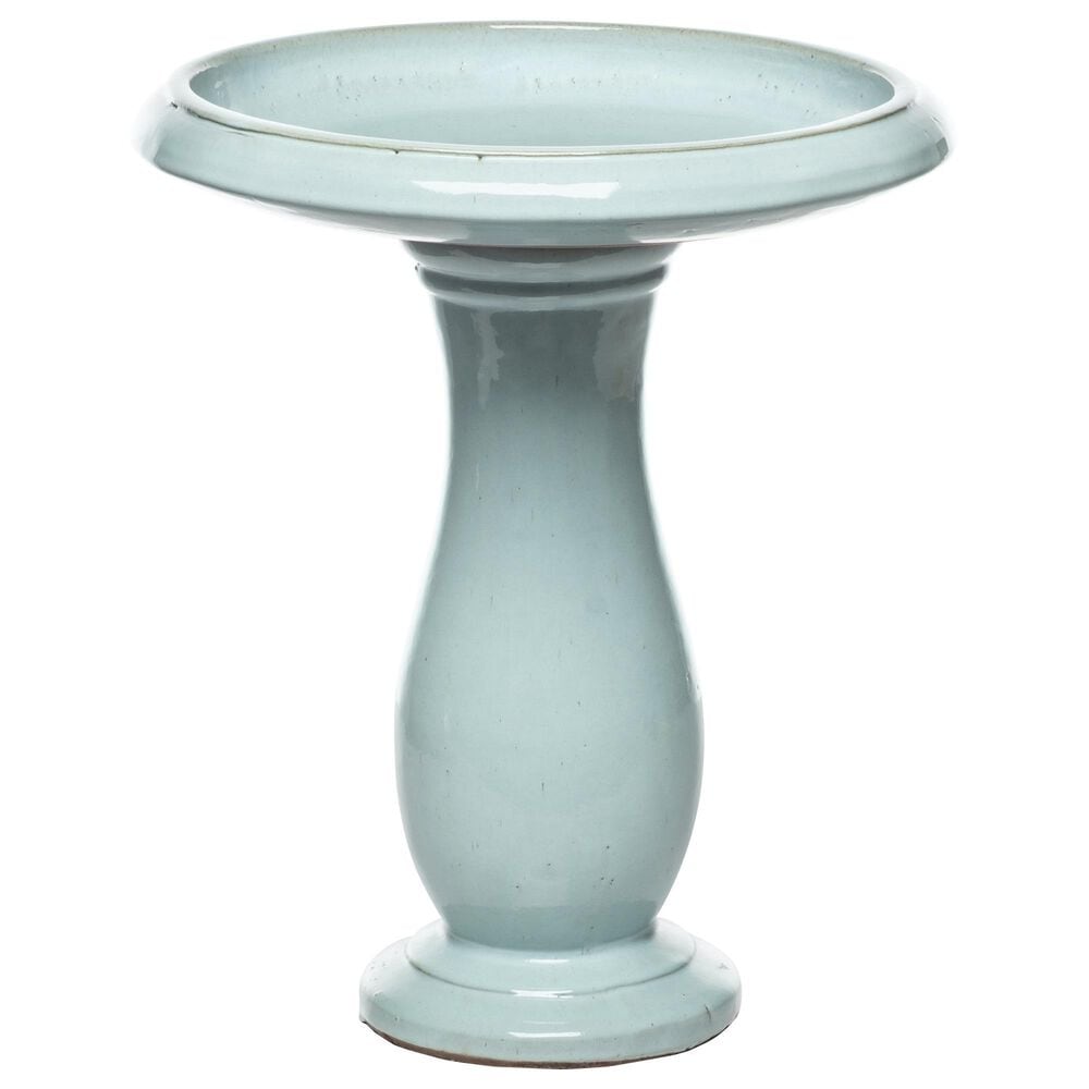 Alfresco Home Mayorca Patio Bird Bath in Mint Green, , large