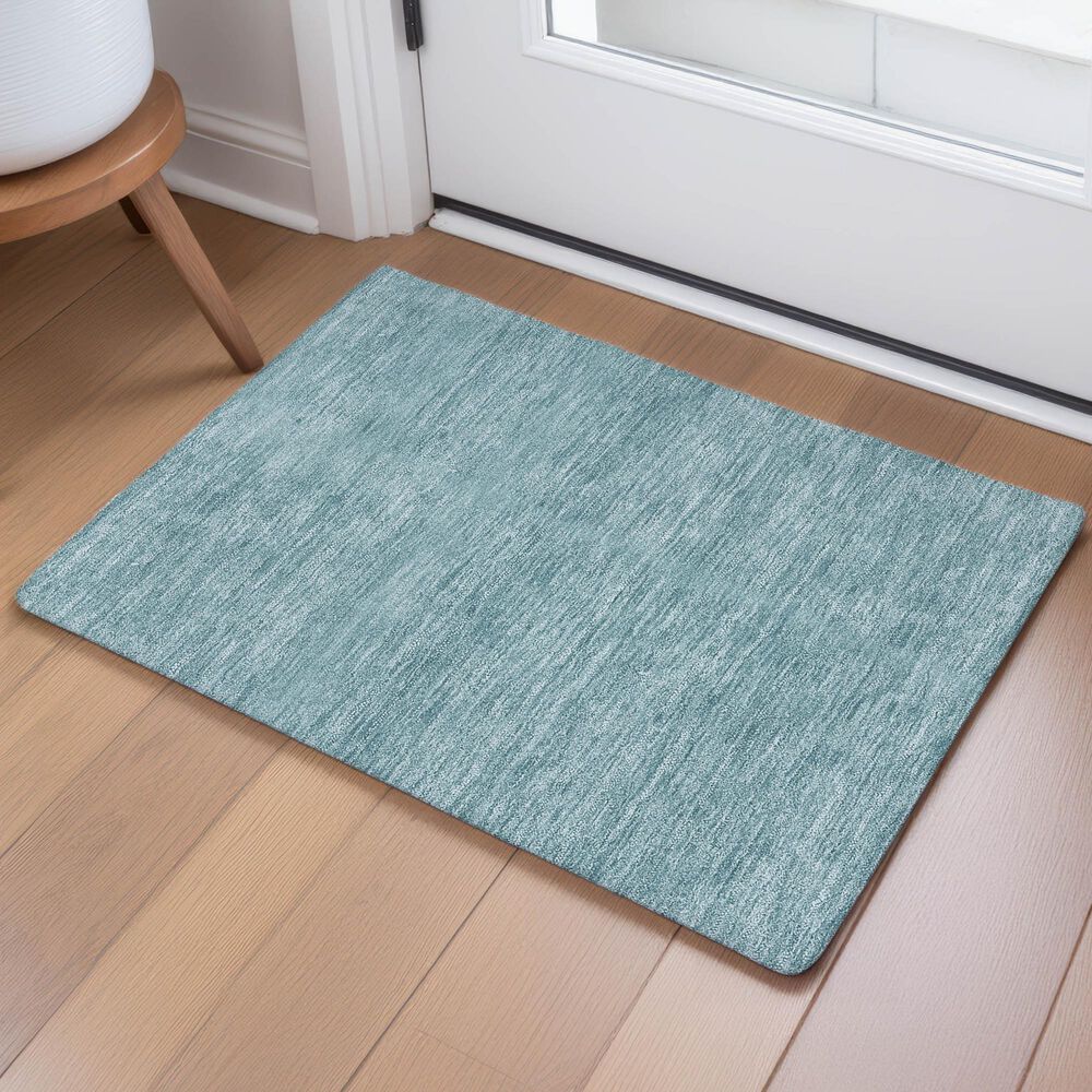 Dalyn Rug Company Soft Essentials Solid Teal 1'8" x 2'6" Area Rug, , large