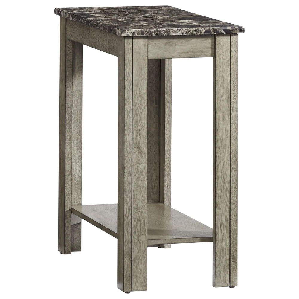 Tiddal Home Chairsides III Chairside Table in Light Gray with Faux Marble, , large