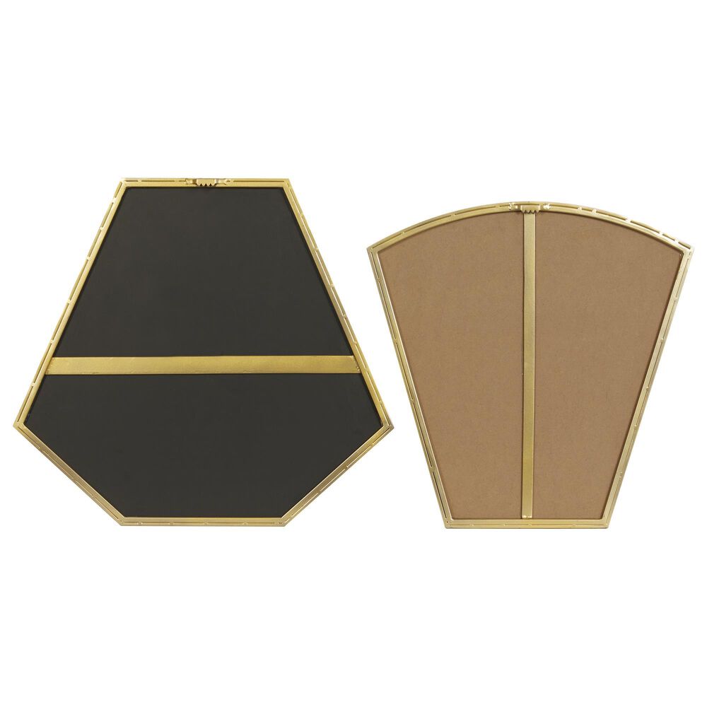 CosmoLiving by Cosmopolitan Contemporary Wall Mirror in Gold &#40;Set of 2&#41;, , large