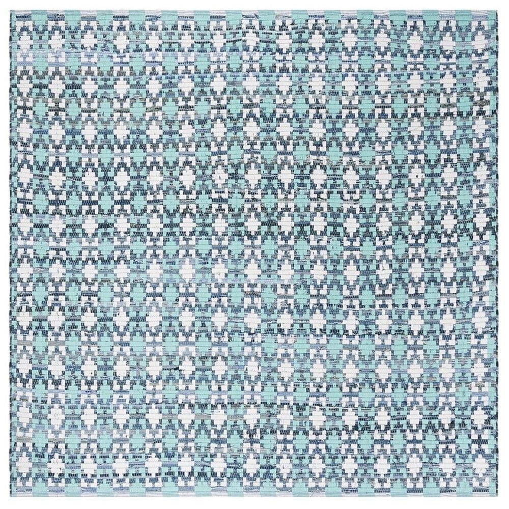 Safavieh Montauk Southwestern 4" Square Turquoise and Multicolor Area Rug, , large