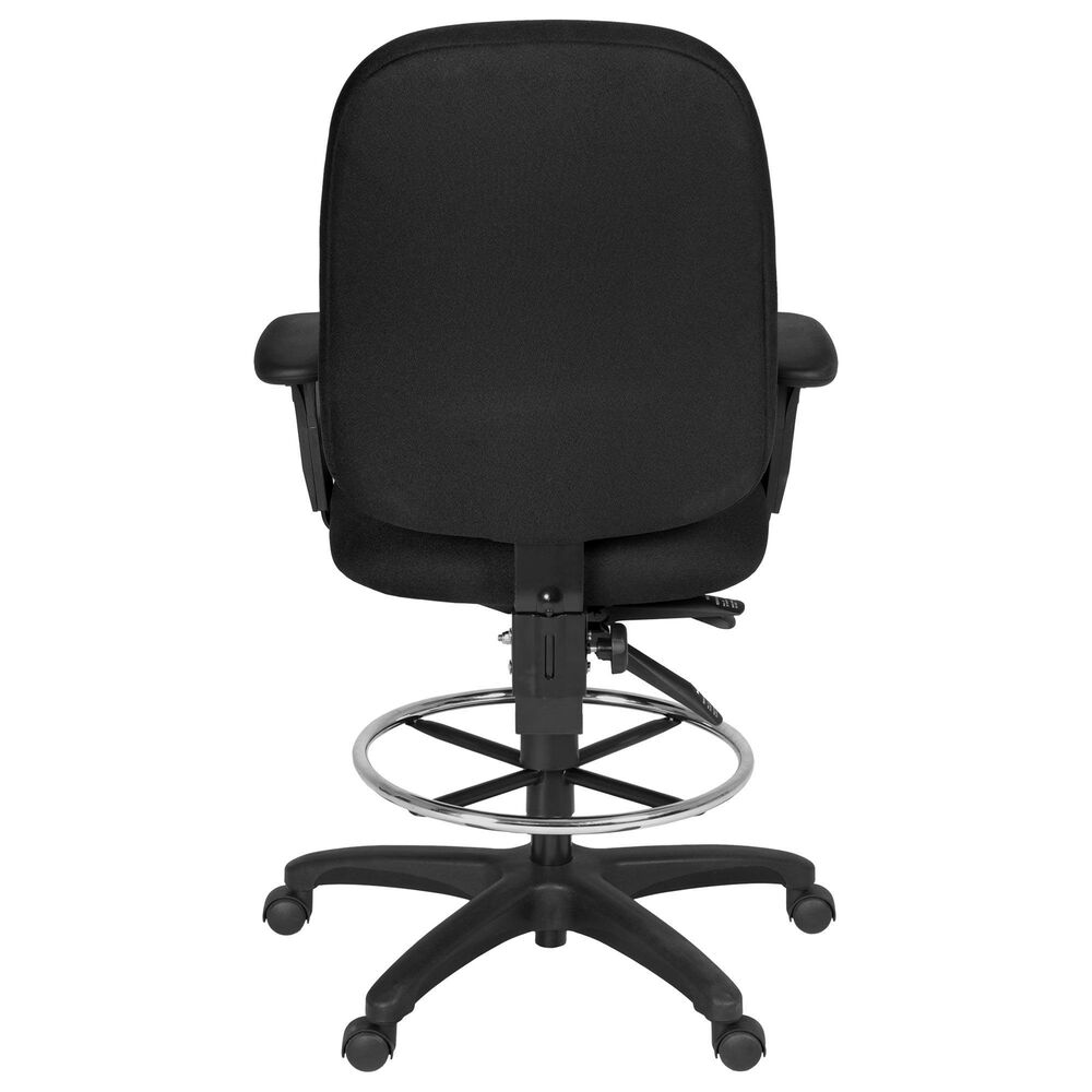 Regency Global Sourcing Comfort Series Multifunctional Swivel Computer Task Chair with Adjustable Arms and Drafting Kit in Black, , large