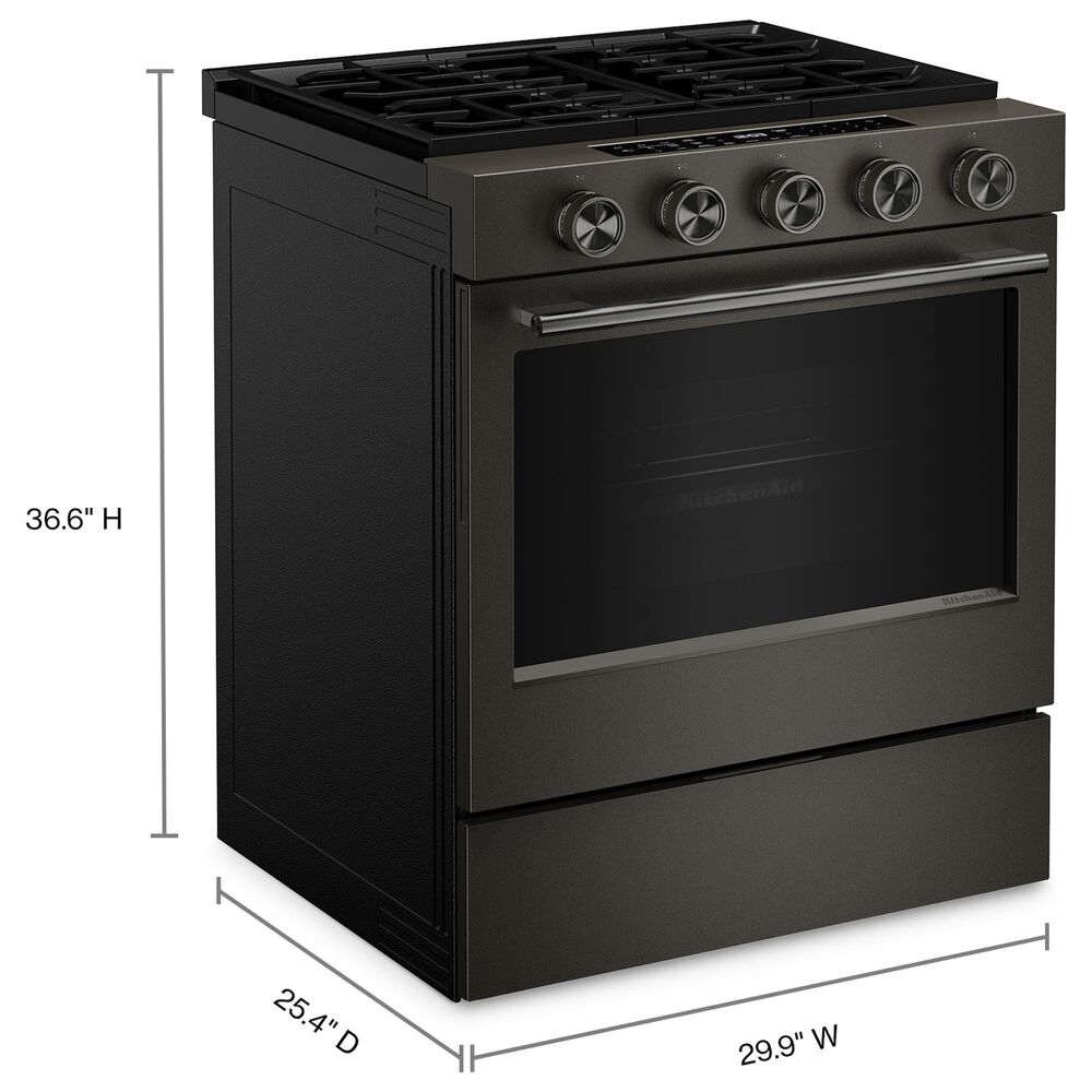 KitchenAid 5 Cu. Ft. Smart Slide-in Gas Range in Black Ore, , large