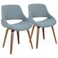 LumiSource Fabrico Side Chair with Blue Cushion in Walnut (Set of 2), , large