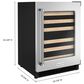 KitchenAid 24" Undercounter Wine Cellar with Right Hinge, Wood-Front Racks in Stainless Steel, , large