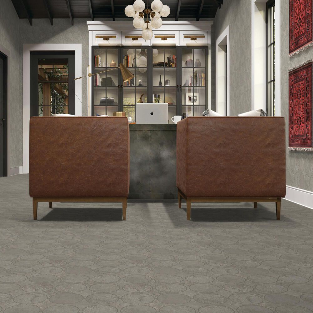 Dal-Tile Rekindle Medium Grey 13.5&quot; x 13.5&quot; Canvas Dot Porcelain Mosaic Sheet, , large