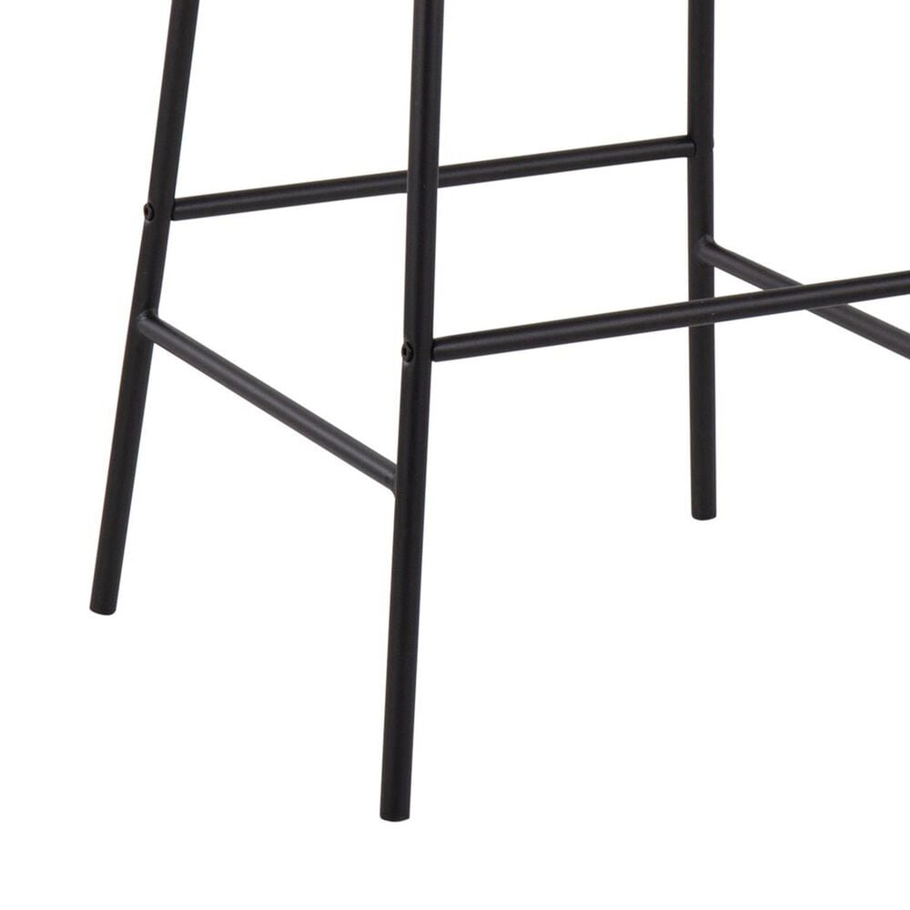 LumiSource Daniella Bar Stool with White Upholstery in Black (Set of 2), , large