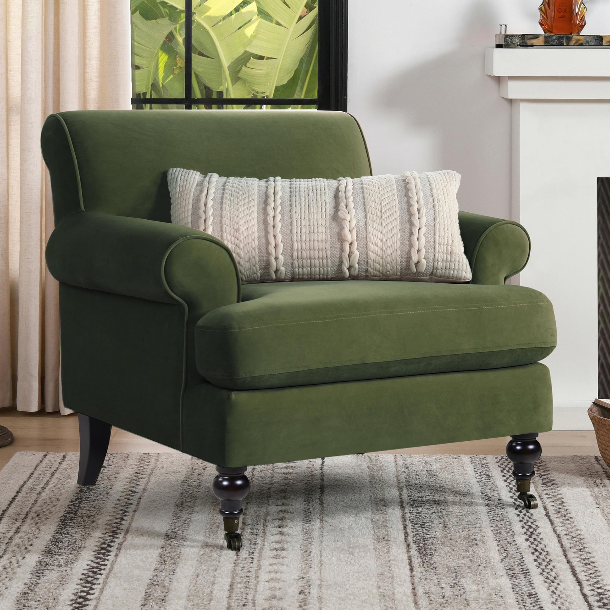 Olive green shop accent chair