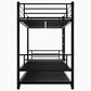 Hearth and Haven Twin Metal Bunk Bed with Trundle Ladder and Full-Length Guardrail in Black, , large