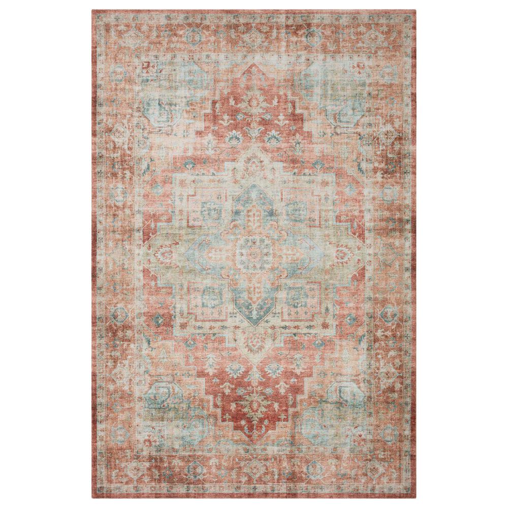 Loloi II Heidi  6" x 9" Terracotta and Aqua Area Rug, , large