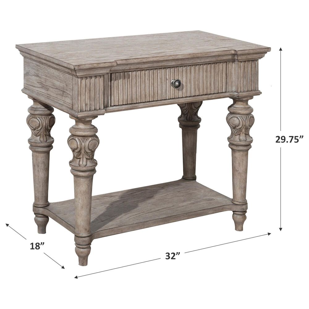 Nicolette Home Kingsbury 1 Drawer Nightstand in Gray and Brown with USB Port, , large