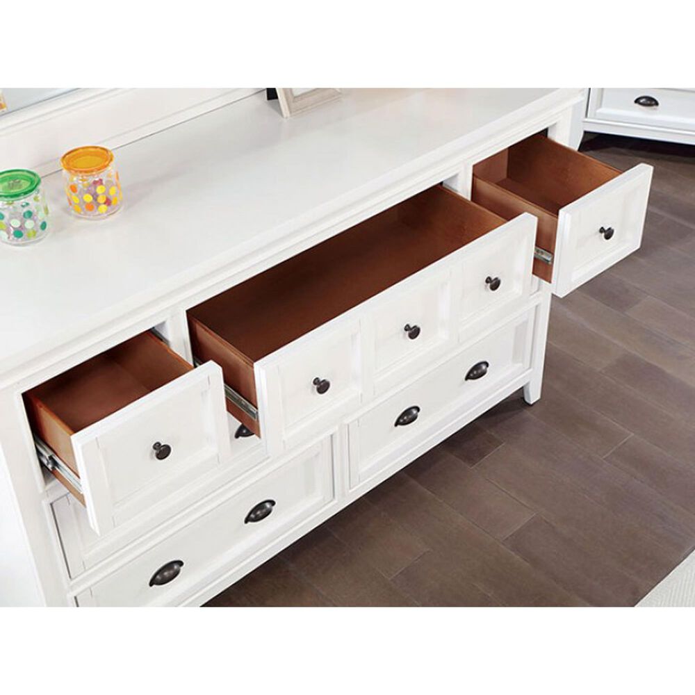 Furniture of America Castile 7-Drawer Dresser and Mirror in White, , large