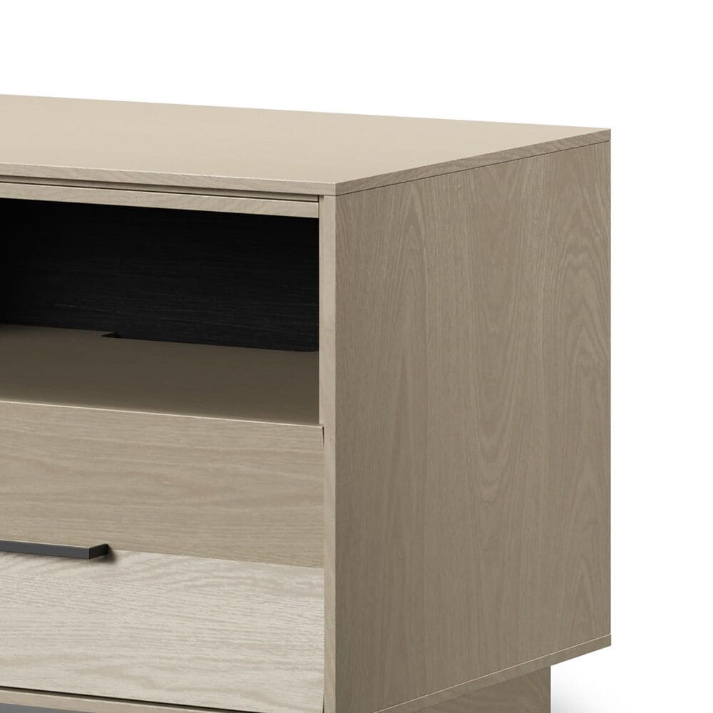 BDI Kara Queen Platform Bed and Two Nightstands in Washed Oak, , large