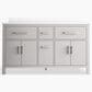 Kohler Kresla 60" Double Bathroom Vanity in Atmos Grey with 3 cm White Quartz Top and Rectangular Sinks, , large