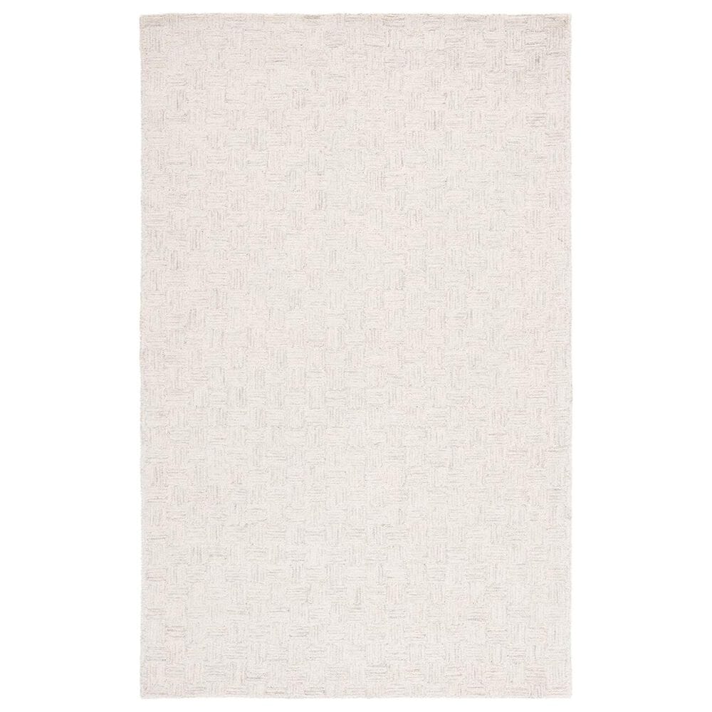Safavieh Micro-Loop 6" x 9" Light Grey and Ivory Area Rug, , large