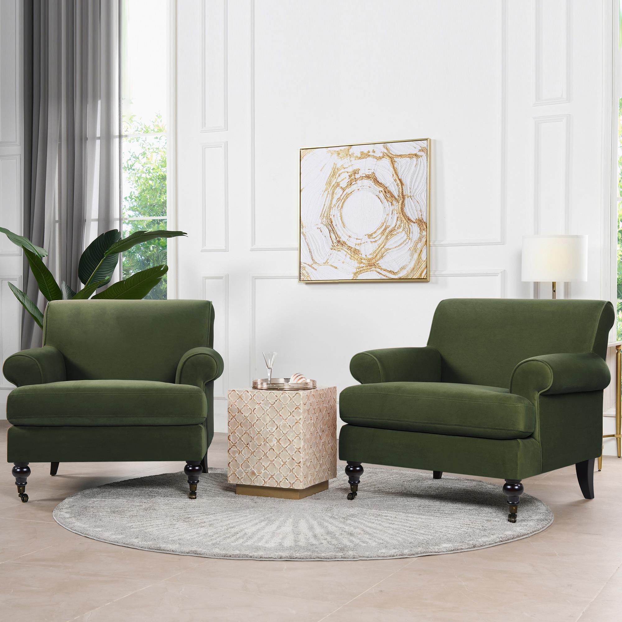 Moss green accent best sale chair