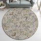 Dalyn Rug Company Silk Road Flax, Beige, Copper, Denim, Aloe and Gold 8" Round Area Rug, , large