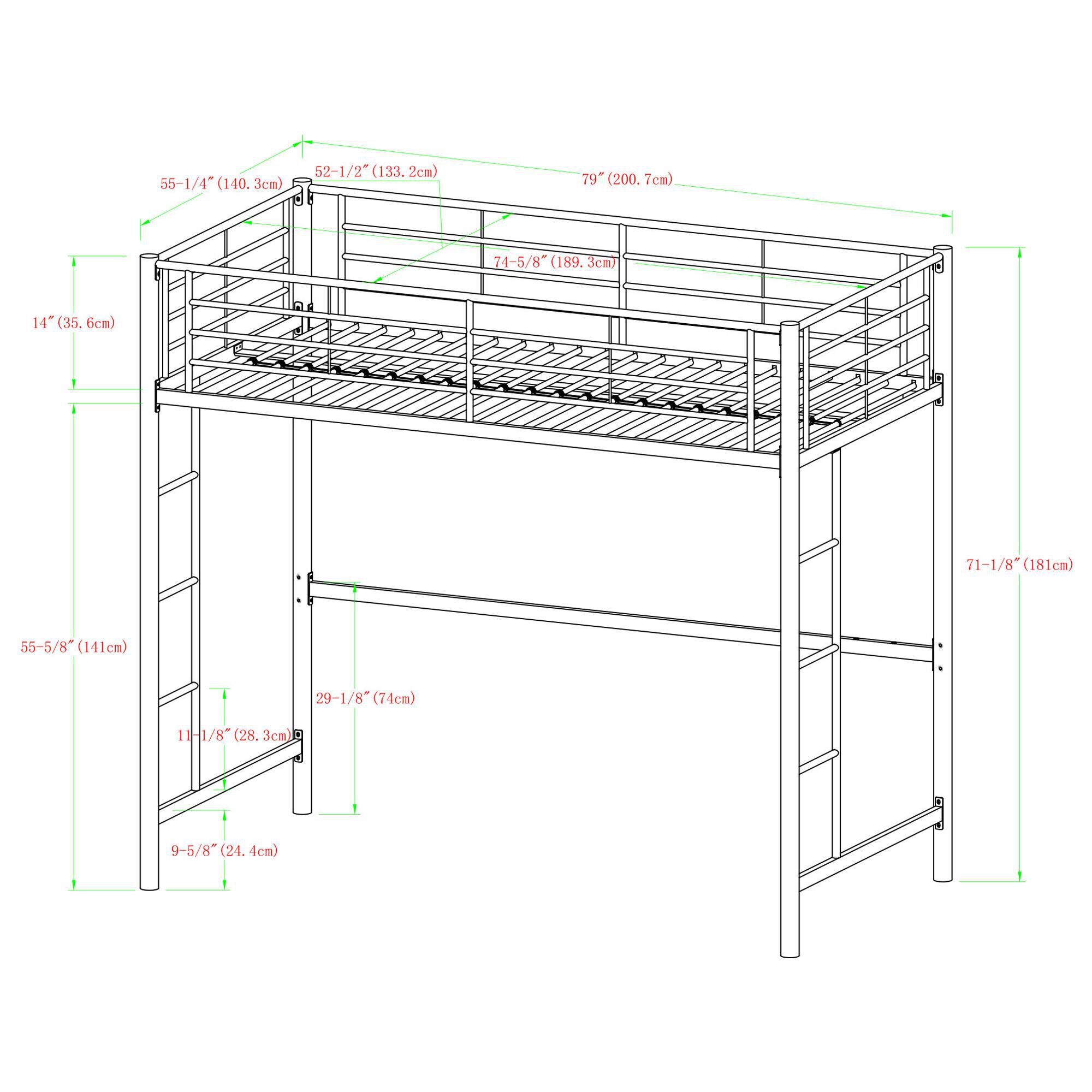 walker edison full loft bed