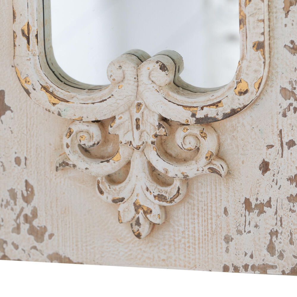 Hearth and Haven Full Length Wall Mirror with Solid Wood Frame in White, , large