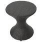Hearth and Haven Outdoor Sleek Hourglass Wicker Side Table with Iron Frame in Brown Multi, , large