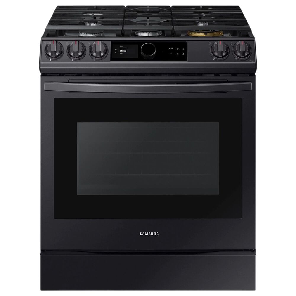 Samsung 6.0 Cu. Ft. Front Control Slide-in Gas Range with Smart Dial, Air Fry and Wi-Fi in Black Stainless Steel, , large