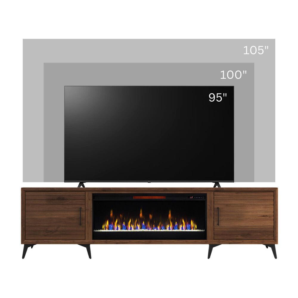 Legends Furniture Malibu 95&quot; Fireplace TV Stand in Bourbon and Satin Black, , large