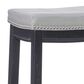 Linon Home Decor Claridge Bar Stool with Light Grey Cushion in Black, , large