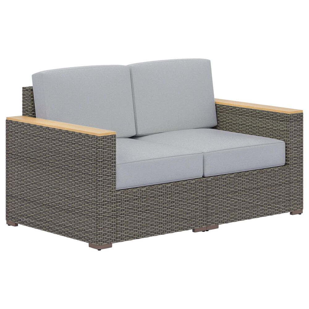 Homestyles Boca Raton 4-Piece Patio Loveseat Set in Brown and Gray, , large