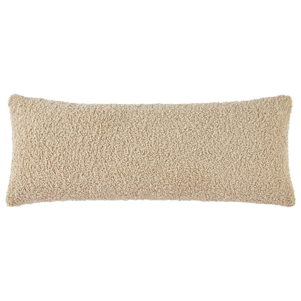 HiEnd Accents Teddy 14" x 36" Throw Lumbar Pillow in Cream, , large