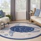 Nourison Aloha 5"3" Round Navy Blue Indoor/Outdoor Area Rug, , large